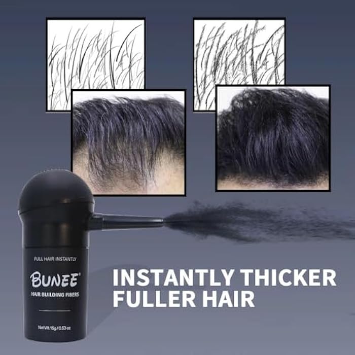 Hair Building Fiber Spray 15g - Bottle Instantly Hides Hair Lack for women & men, 100% Natural, Artificial Colour & Chemical Free, Styling Kit for Daily use - Image 3